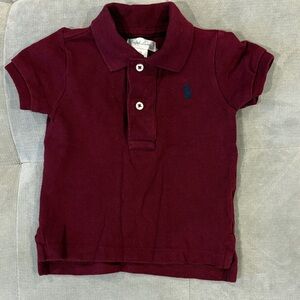 Ralph Lauren Kids Maroon Polo with Navy Pony